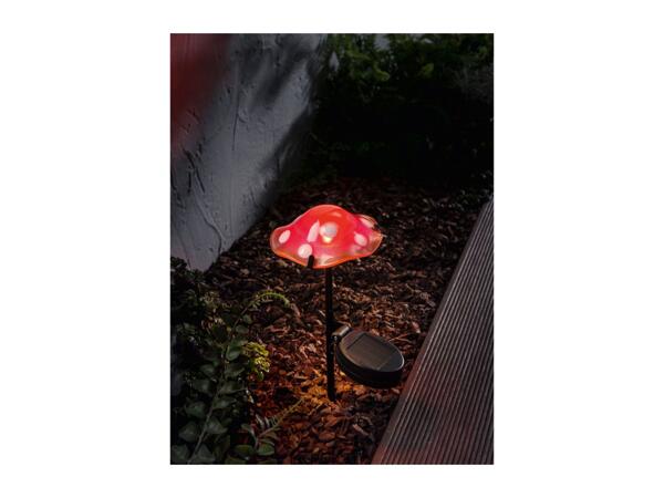 Red Solar Toadstool Garden Stake Light