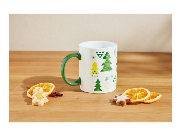 Silvercrest Christmas Mug With Christmas Trees Design