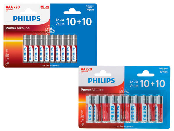 PHILIPS Alkalická baterie AA / AAA, 20 kusů