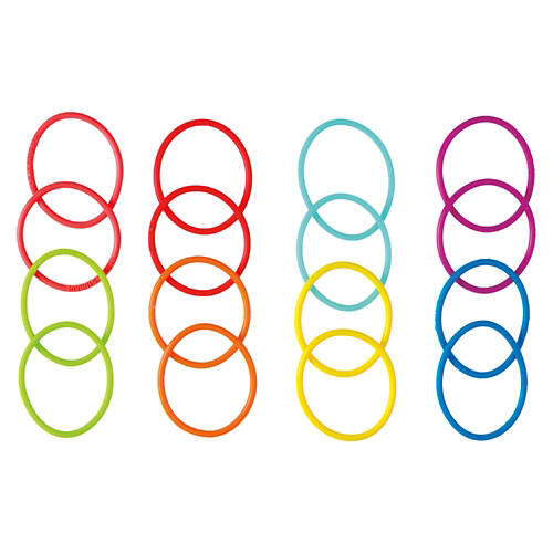 16 Pack Stretch Silicone Bands, Multi Color