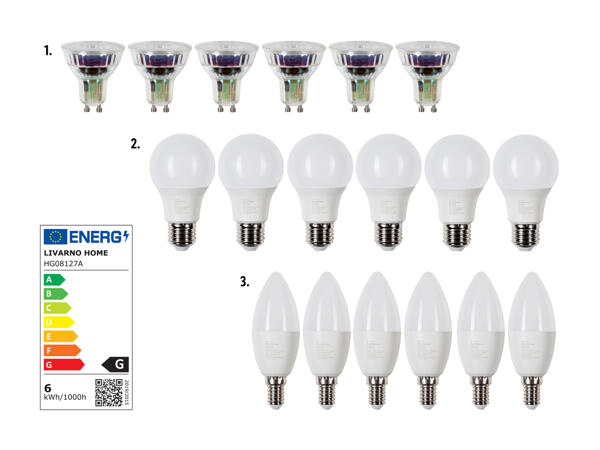 Ampoules LED, lot de 6