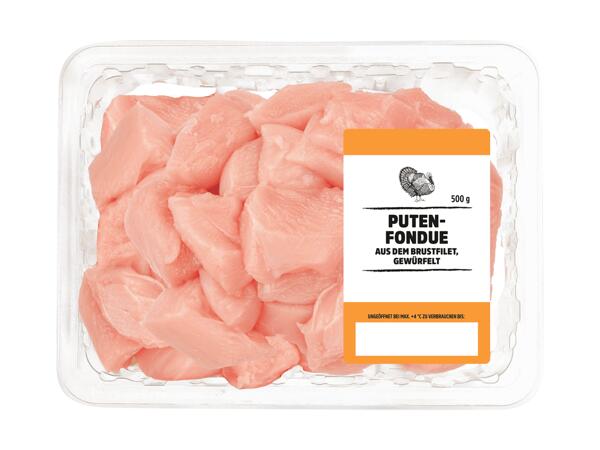 Frisches Putenfleisch gewürfelt