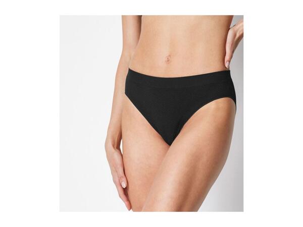 Black Esmara Ladies' Ribbed Briefs - 3 Pack