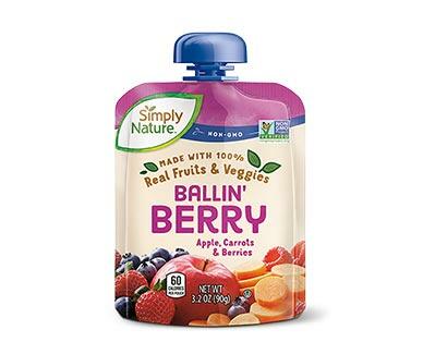 Simply Nature Ballin' Berry or Playfully Peach Fruit & Veggie Squeezies