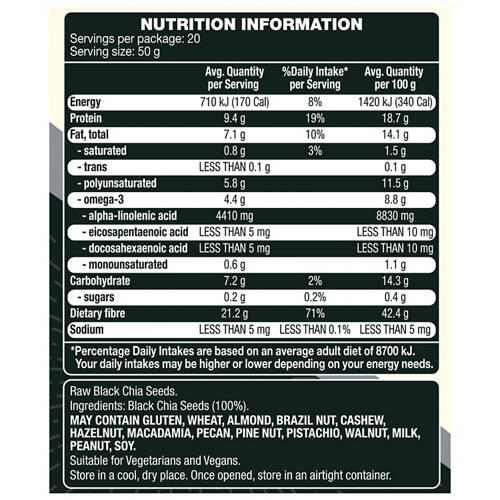 Black Chia Seeds 1kg