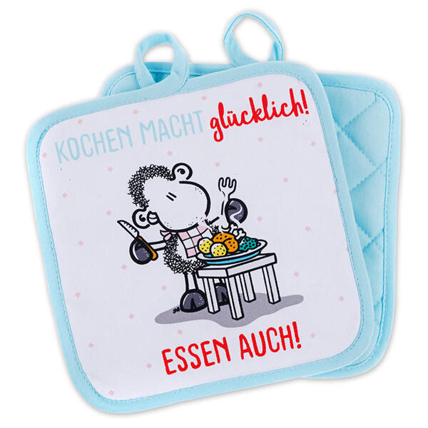 Topflappen 2er-Set + 1 Geschirrtuch gratis