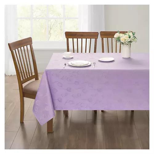 60" x 102" Premium Jacquard Tablecloth - Purple