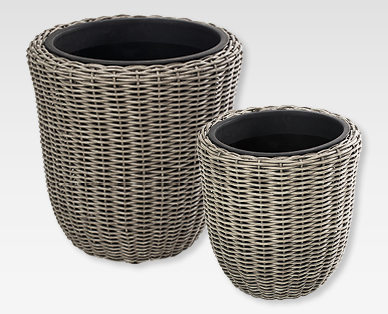 Set di vasi per piante effetto rattan, 2 pezzi GARDENLINE(R)