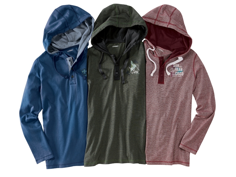 Men's Long-Sleeved Top with Hood