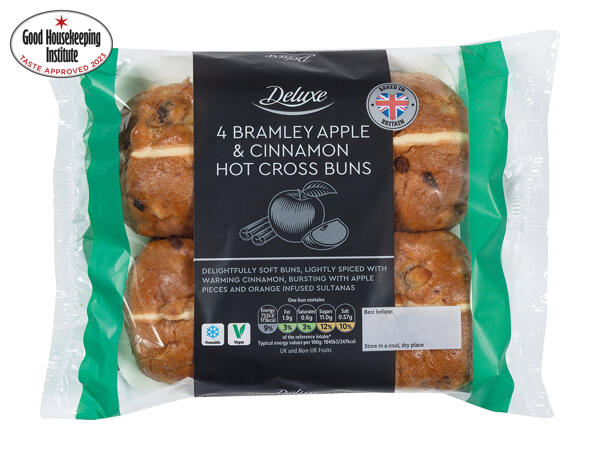 Deluxe Apple & Cinnamon Hot Cross Buns