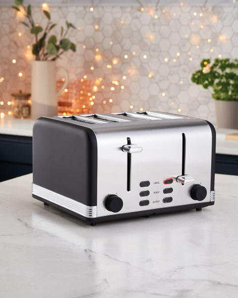 Ambiano Black 4 Slice Toaster
