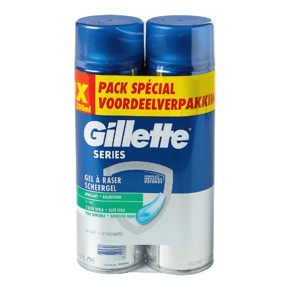 GILLETTE(R) 				Gel de rasage, 2 pcs
