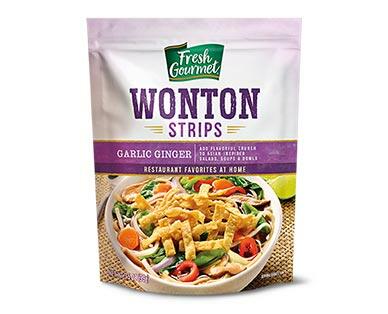 Fresh Gourmet 
 Wonton Strips Authentic or Garlic Ginger