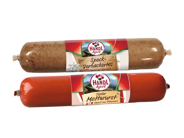 Tiroler Mettwurst/Speck-Verhackertes