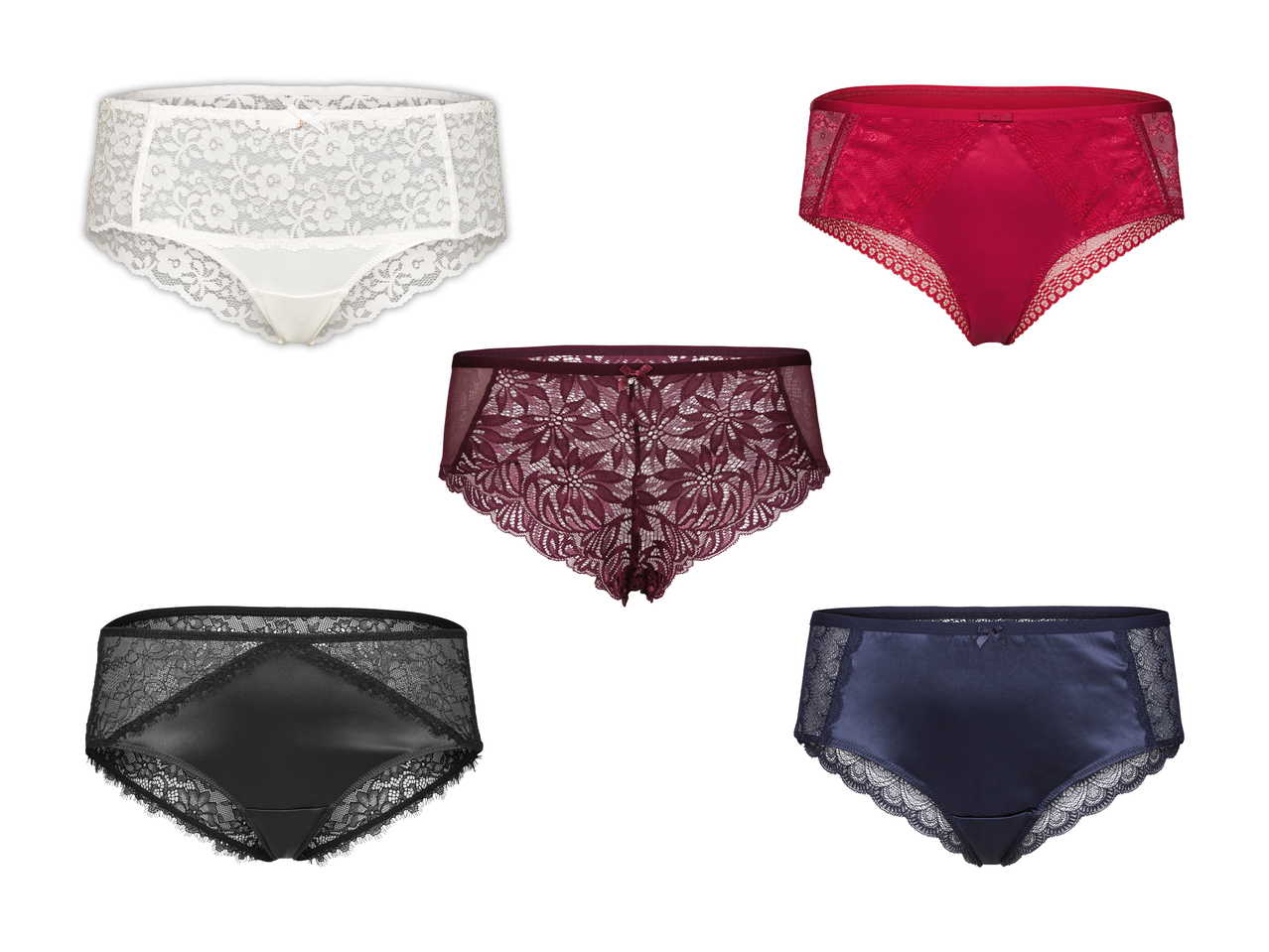 Hipsters en dentelle pour femme, lot de 21