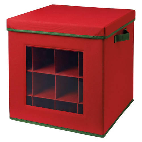 Holiday Ornament Storage Box, Red