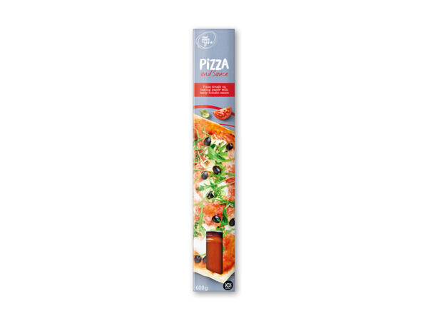 Pizzadej med sauce