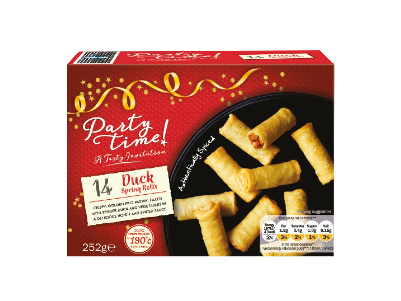 PARTYTIME(R) 14 Duck/ Pork Char Siu Spring Rolls