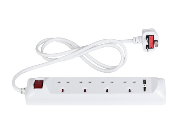 Powerfix 4 Socket Extension Lead With USB Ports1