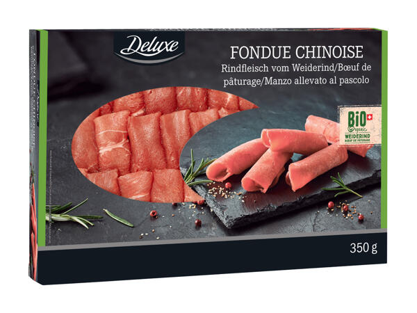 Fondue chinoise de viande de bœuf de pâturage bio