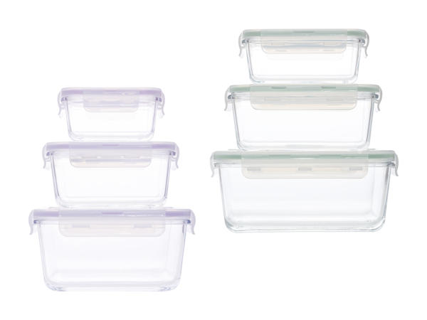 Boîtes de conservation en verre, 3 pièces