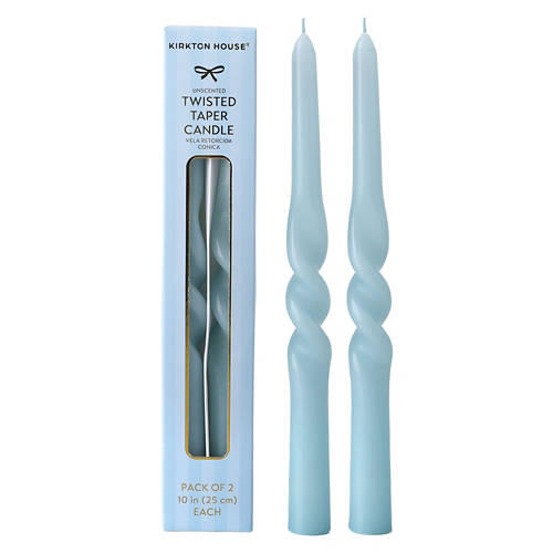 2 Pack Semi Twisted Taper Candles, Blue