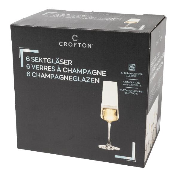 CROFTON(R) 				Kristall-Champagnergläser, 6 St.