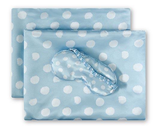 Huntington Home 2pk Satin Pillowcase and Eye Mask Set