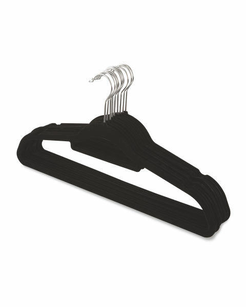 Black Flocked Hangers 10 Pack