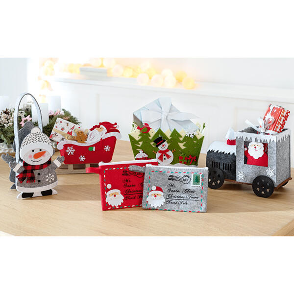 Weihnachts-Filz-Korb oder -Geschenktasche