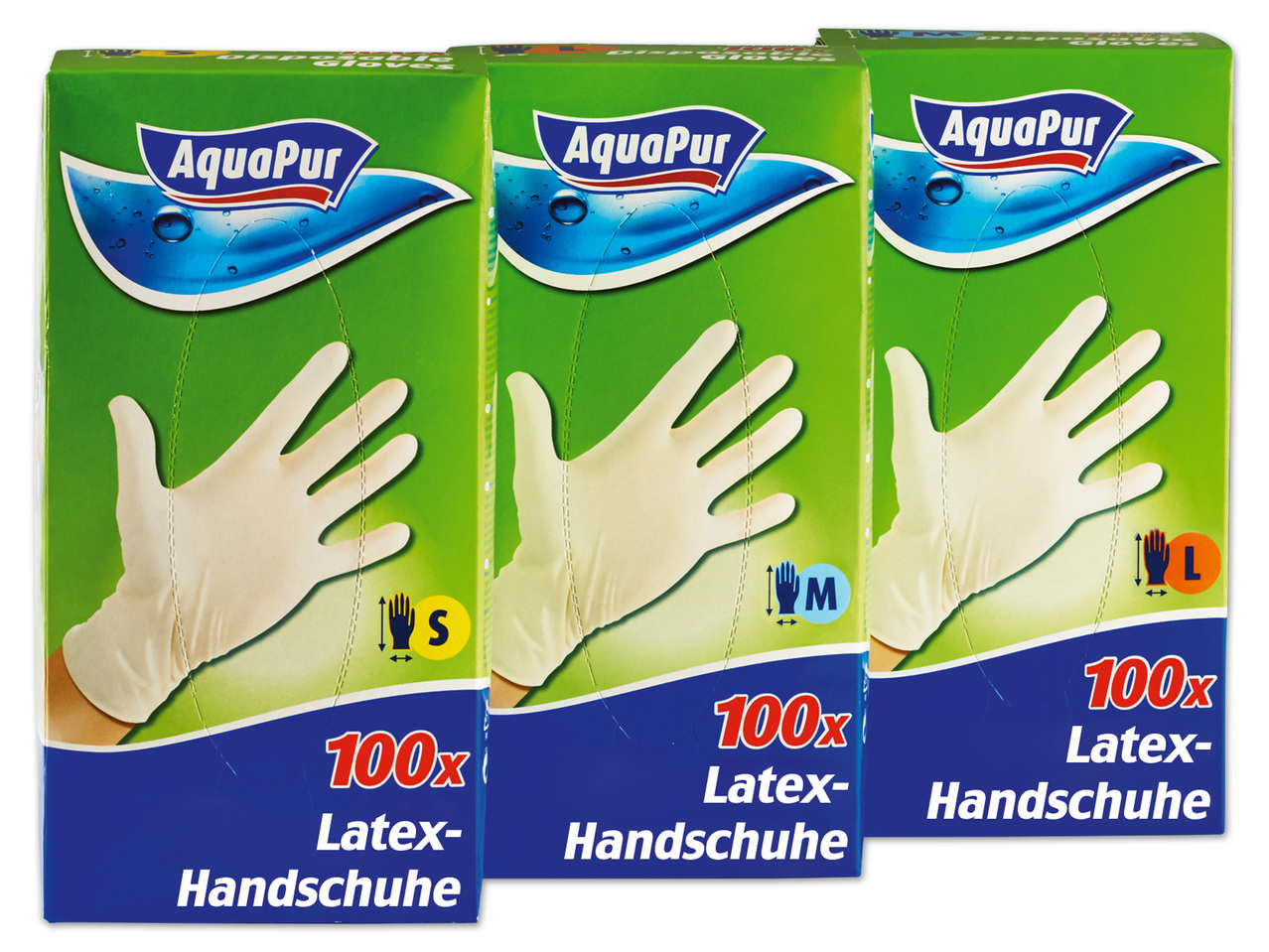 AQUAPUR Latex Einweghandschuhe