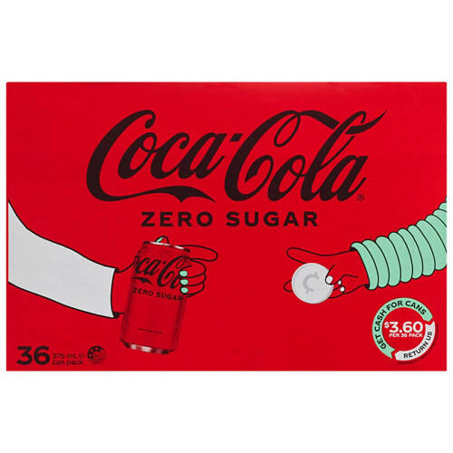 Coke Zero Sugar 36 Pack 375ml