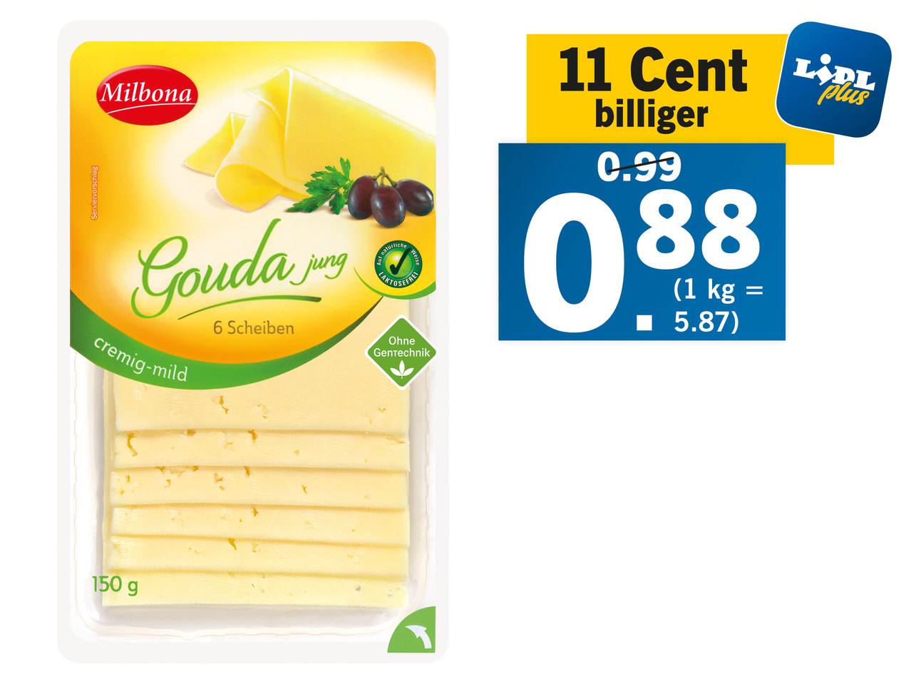 MILBONA Käse in Scheiben