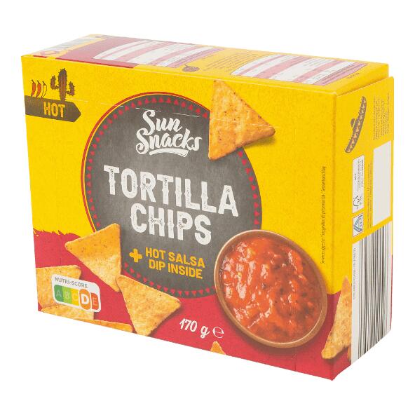 SUN SNACKS(R) 				Tortillachips mit Dipsoße