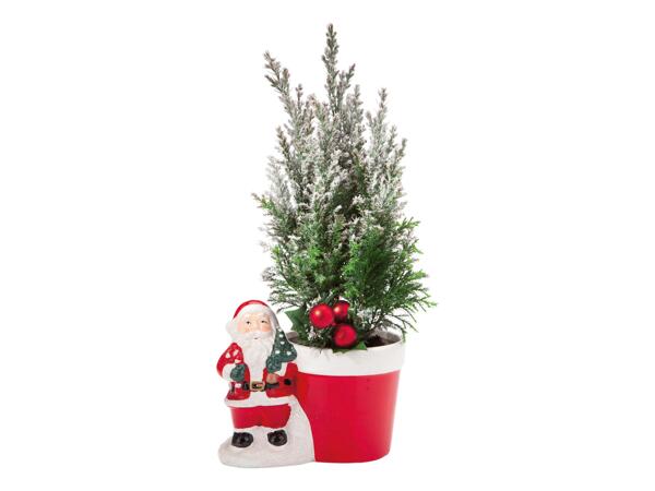 Ceramic Santa Claus with Conifers