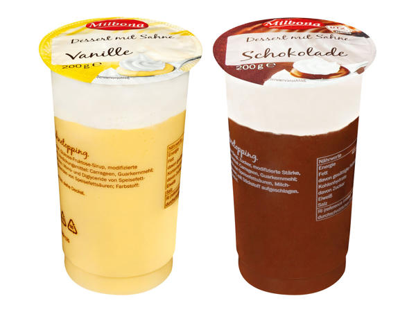 MILBONA Dessert mit Sahne