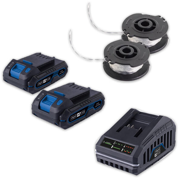 Akku-Rasentrimmer-Set 2in1 inklusive 2 Akkus