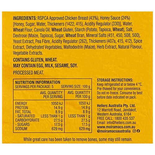 RSPCA Approved Chicken Bites with Honey Sauce 500g
