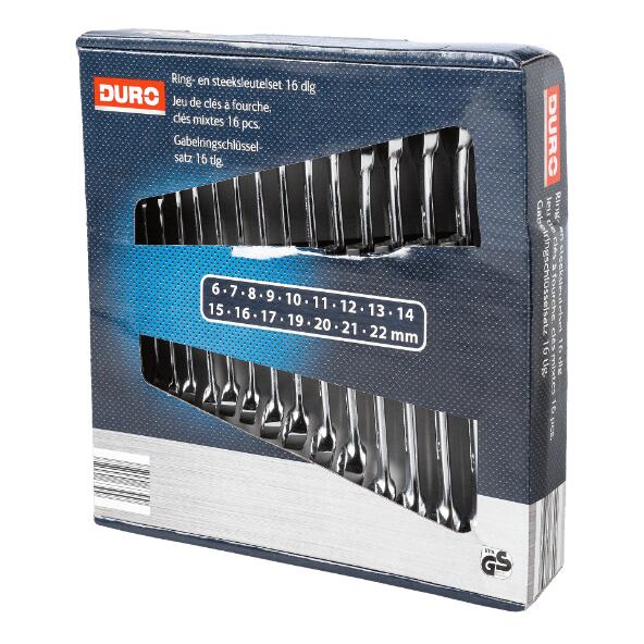 Jeu de clés polygonales et à fourche, 16 pcs