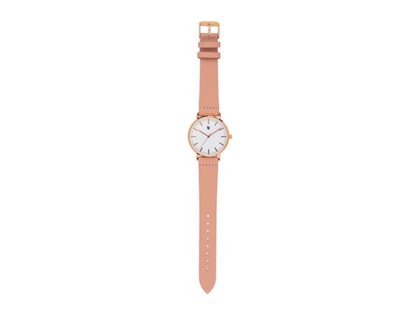 Auriol Watch with Pink PU Leather Strap & Jewellery Set