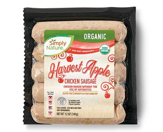 Simply Nature Organic Chicken Sausage Harvest Apple/Cranberry Sage