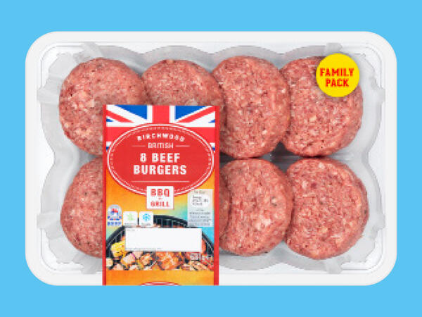 Birchwood 8 British Beef Burgers