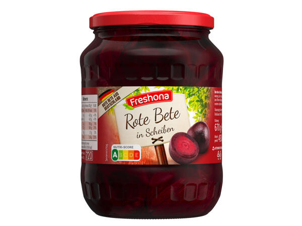 Rote Rüben in Scheiben