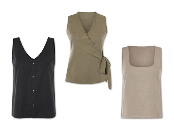 Damen Leinen Blusentop