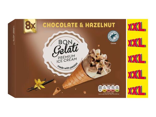 Bon Gelati Chocolate & Hazelnut Ice Cream Cones