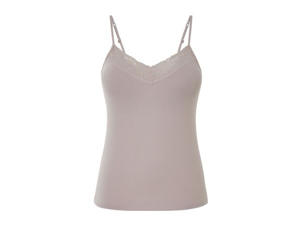 Esmara Ladies' Lace Trim Vest Tops - 3 Pack - Beige