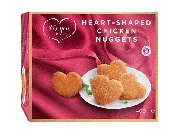 Nuggets de poulet en forme de cœur