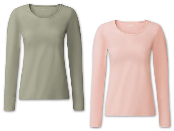 Damen Langarmshirt, 2 Stück