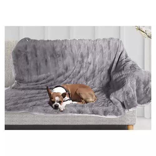 60" x 70" Faux Fur Furniture Cover, Gray