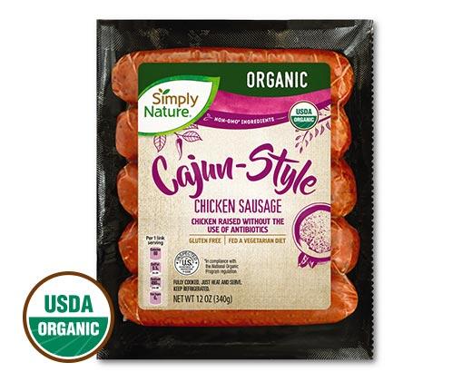 Simply Nature 
 Organic Cajun or Spicy Chicken Sausage
